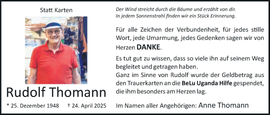 Anzeige von Rudolf Thomann von OM-Medien
