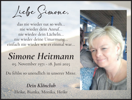 Anzeige von Simone Heitmann von OM-Medien