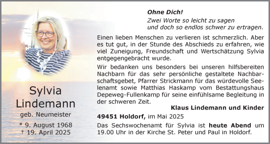 Anzeige von Sylvia Lindemann von OM-Medien