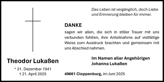 Anzeige von Theodor Lukaßen von OM-Medien