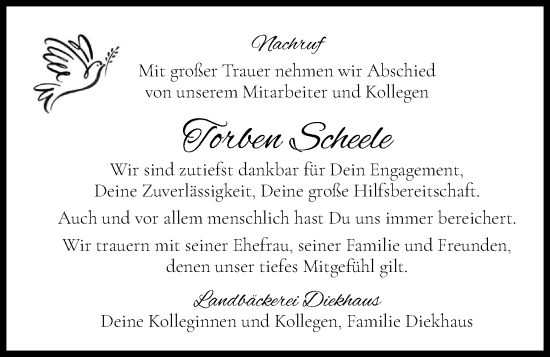 Anzeige von Torben Scheele von OM-Medien