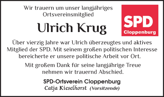 Anzeige von Ulrich Krug von OM-Medien