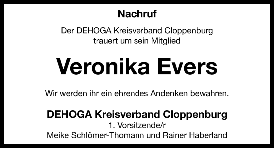 Anzeige von Veronika Evers von OM-Medien