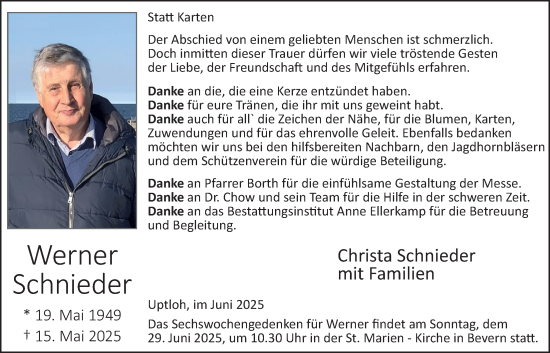 Anzeige von Werner Schnieder von OM-Medien