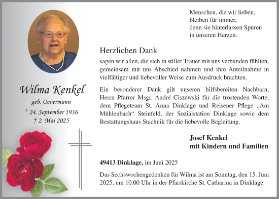 Anzeige von Wilma Kenkel von OM-Medien