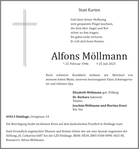 Anzeige von Alfons Möllmann von OM-Medien