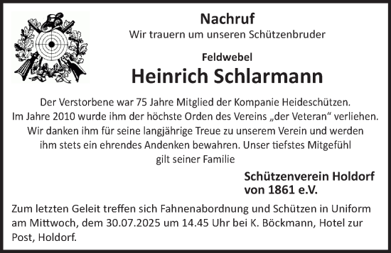 Anzeige von Heinrich Schlarmann von OM-Medien