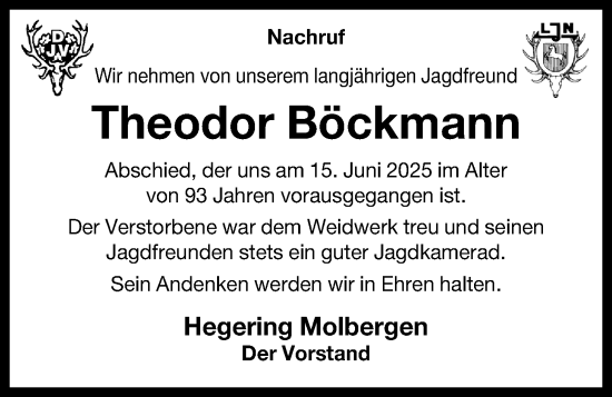 Anzeige von Theodor Böckmann  von OM-Medien