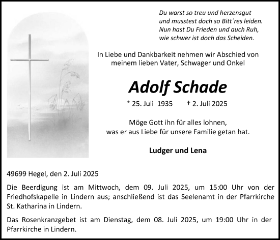 Anzeige von Adolf Schade von OM-Medien