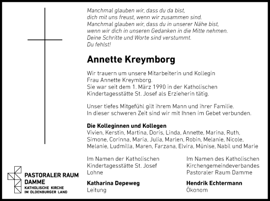 Anzeige von Annette Kreymborg von OM-Medien