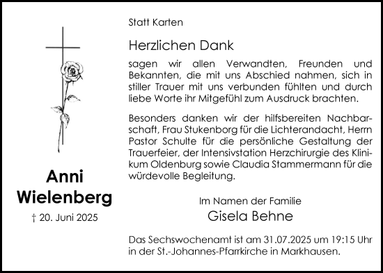 Anzeige von Anni Wielenberg von OM-Medien