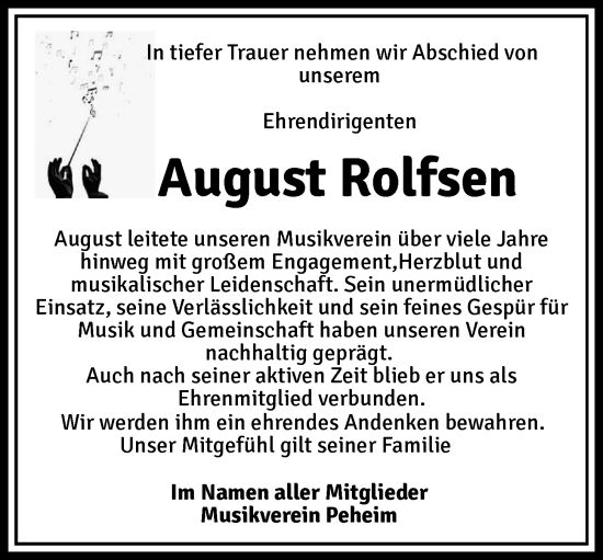 Anzeige von August Rolfsen von OM-Medien