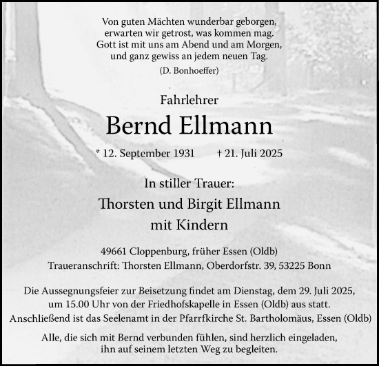 Anzeige von Bernd Ellmann von OM-Medien
