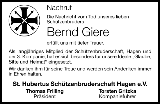 Anzeige von Bernd Giere von OM-Medien