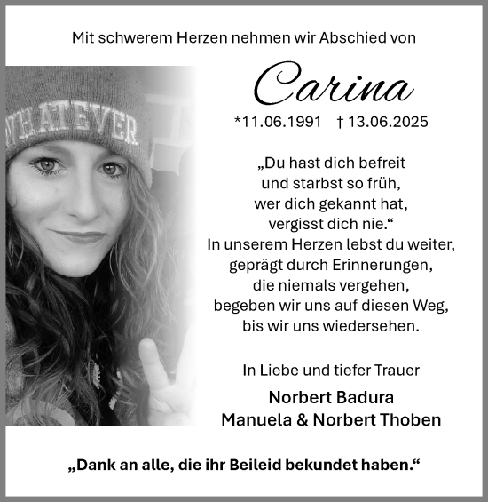 Anzeige von Carina  von OM-Medien