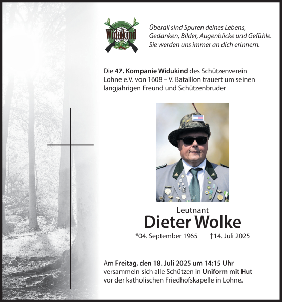Anzeige von Dieter Wolke von OM-Medien