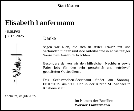 Anzeige von Elisabeth Lanfermann von OM-Medien