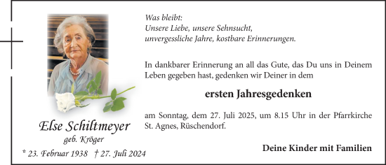 Anzeige von Else Schiltmeyer von OM-Medien