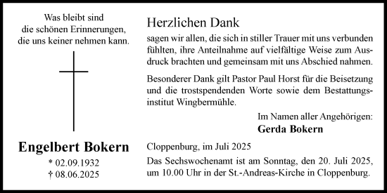 Anzeige von Engelbert Bokern von OM-Medien