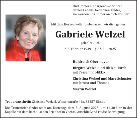 Anzeige von Gabriele Welzel von OM-Medien