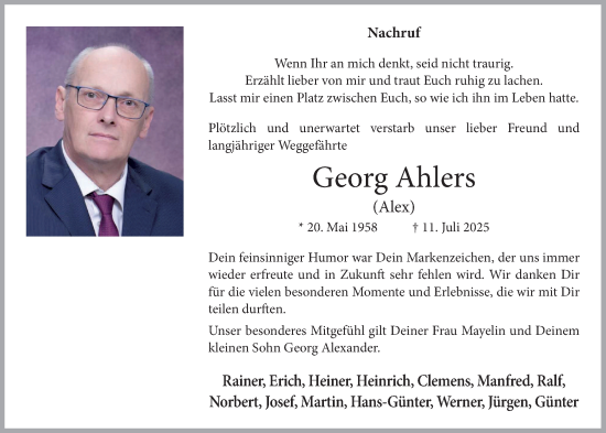 Anzeige von Georg Ahlers von OM-Medien