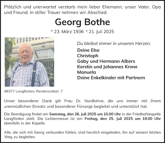 Anzeige von Georg Bothe von OM-Medien