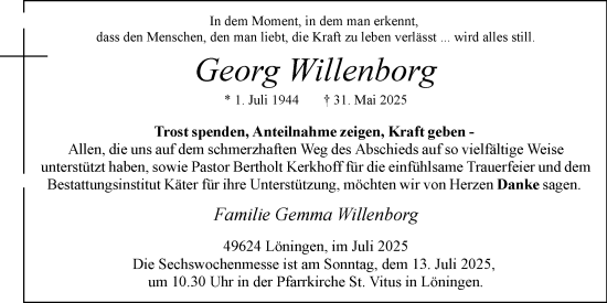 Anzeige von Georg Willenborg von OM-Medien