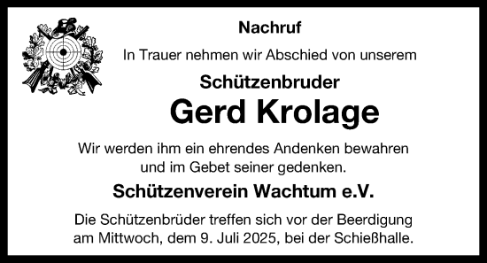 Anzeige von Gerd Krolage von OM-Medien