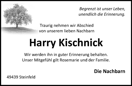 Anzeige von Harry Kischnick von OM-Medien