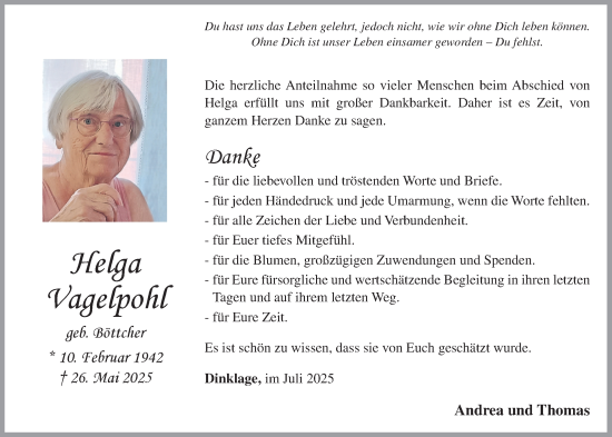 Anzeige von Helga Vagelpohl von OM-Medien