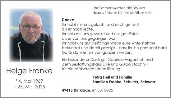 Anzeige von Helge Franke von OM-Medien