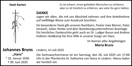 Anzeige von Johannes Bruns von OM-Medien