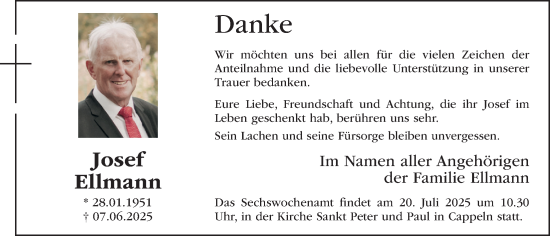 Anzeige von Josef Ellmann von OM-Medien