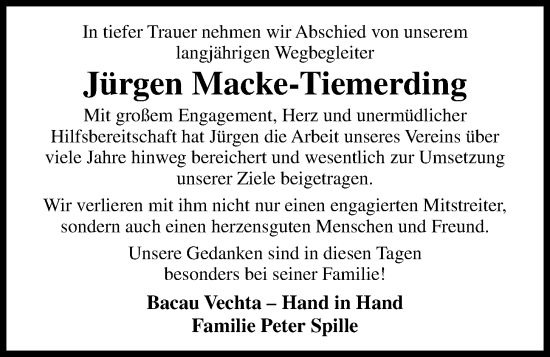 Anzeige von Jürgen Macke-Tiemerding von OM-Medien