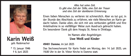 Anzeige von Karin Weiß von OM-Medien