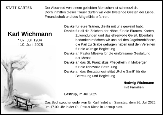 Anzeige von Karl Wichmann von OM-Medien