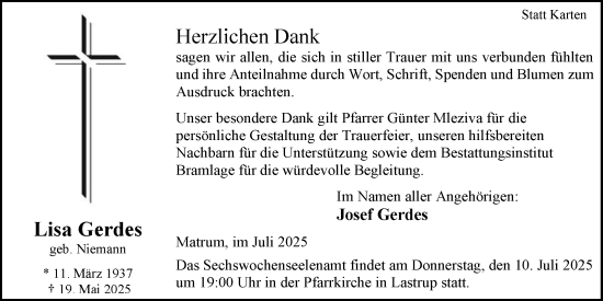 Anzeige von Lisa Gerdes von OM-Medien