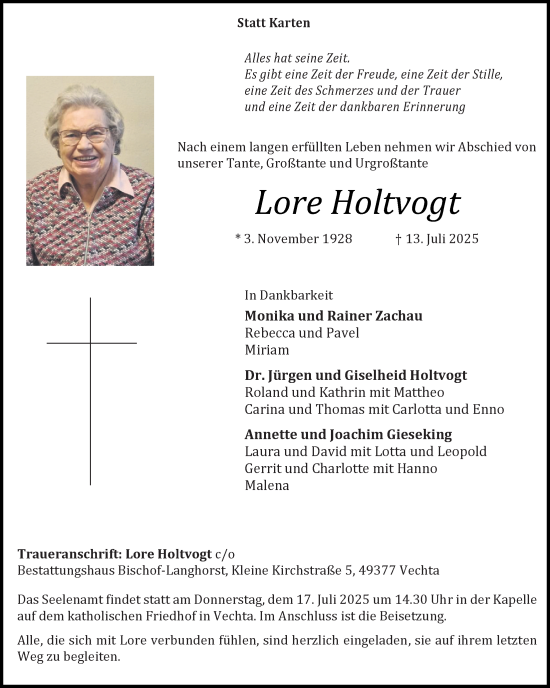 Anzeige von Lore Holtvogt von OM-Medien