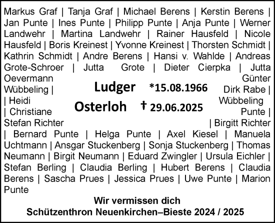 Anzeige von Ludger Osterloh von OM-Medien