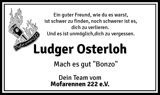 Anzeige von Ludger Osterloh von OM-Medien