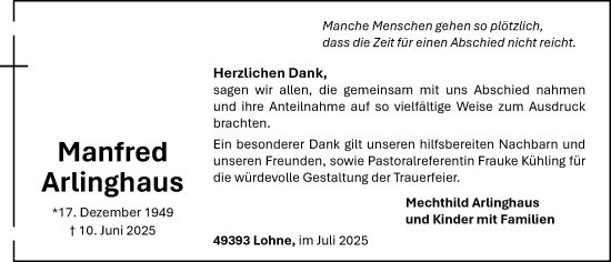 Anzeige von Manfred Arlinghaus von OM-Medien