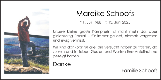 Anzeige von Mareike Schoofs von OM-Medien