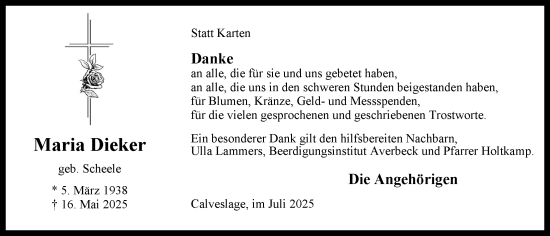 Anzeige von Maria Dieker von OM-Medien