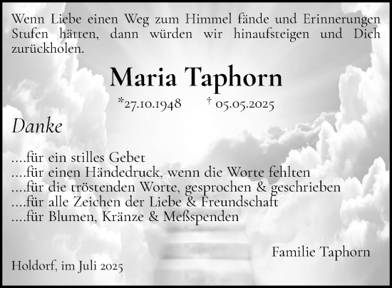 Anzeige von Maria Taphorn von OM-Medien