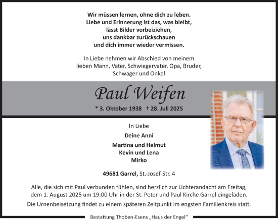Anzeige von Paul Weifen von OM-Medien