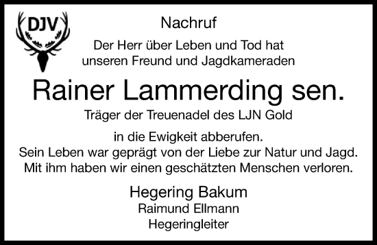 Anzeige von Rainer Lammerding von OM-Medien