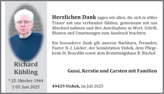 Anzeige von Richard Kühling von OM-Medien