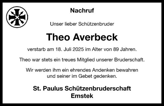 Anzeige von Theo Averbeck von OM-Medien