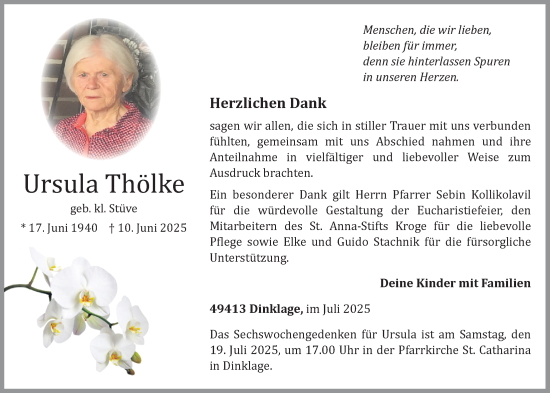 Anzeige von Ursula Thölke von OM-Medien