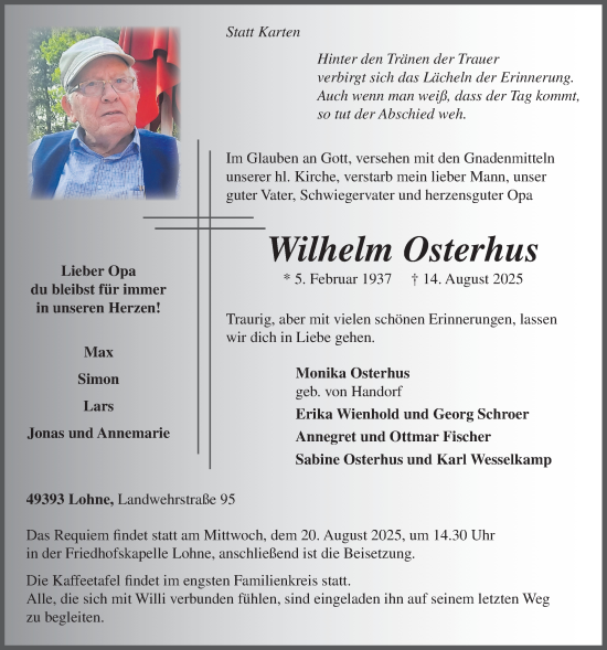Anzeige von Wilhelm Osterhus  von OM Medien